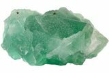 Stepped Green Fluorite Crystal Cluster with Pyrite - China #163552-2